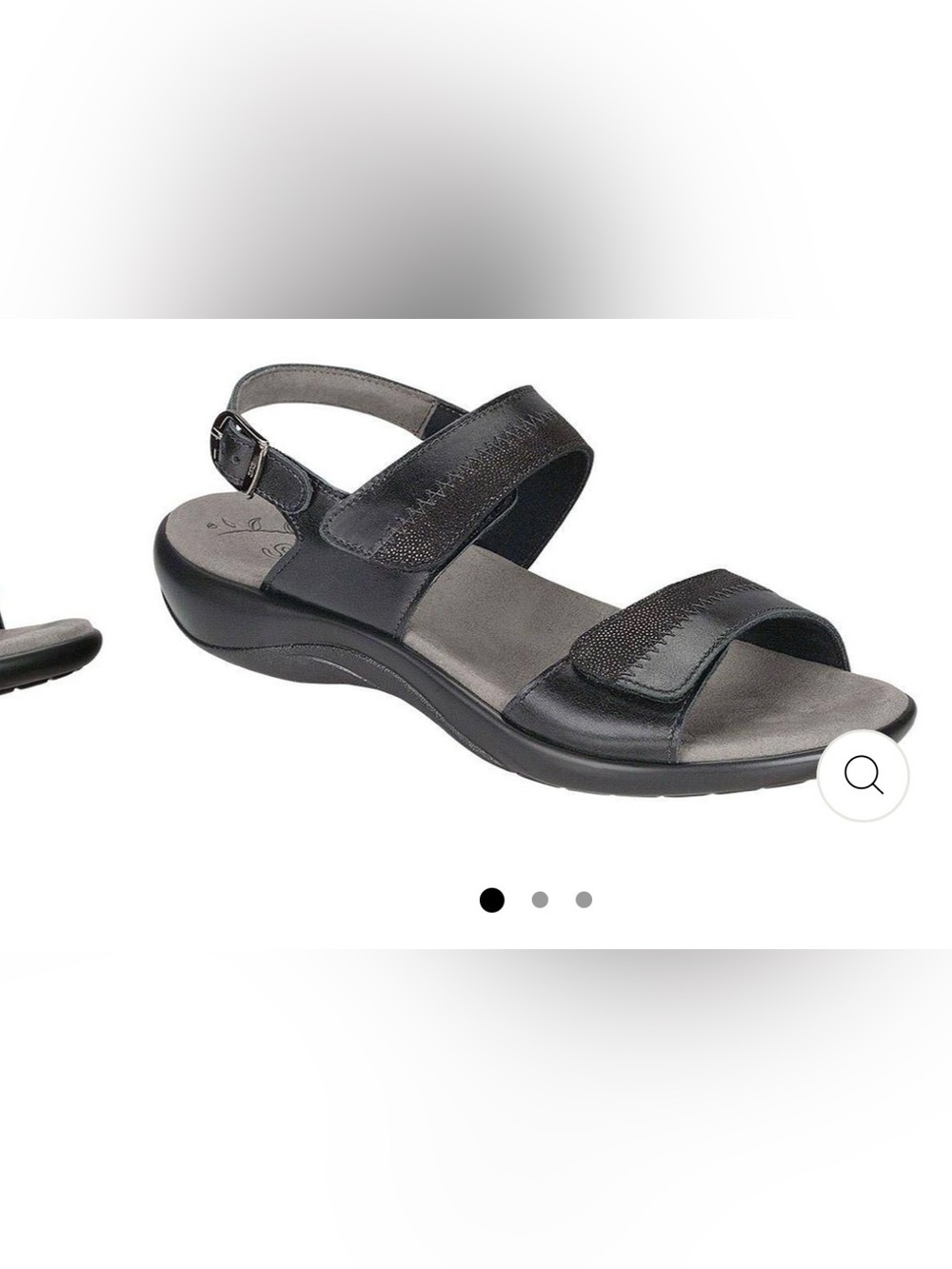 SAS Women's Nudu Heel Strap Sandals in the Midnight colorway size 6.5 Wide EUC